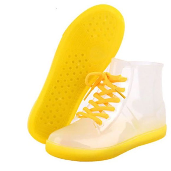 Women Yellow Rainbow Rain-boots w/Removable insole - Picture 2 of 2